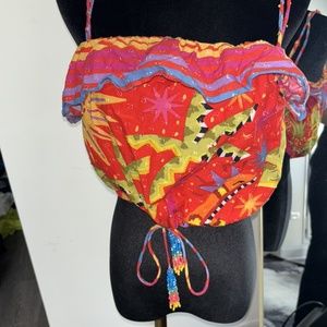 Farm Rio MultiColored Tribal Print Halter Top  Size L